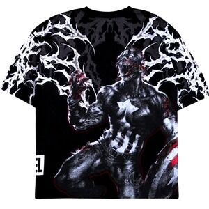 Civil Regime X Marvel‎ Zombies Captain America Side by Side 199x Tee Black Large
